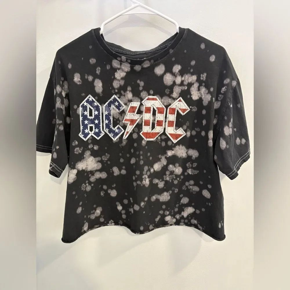 AC/DC Black and White Crop Top
